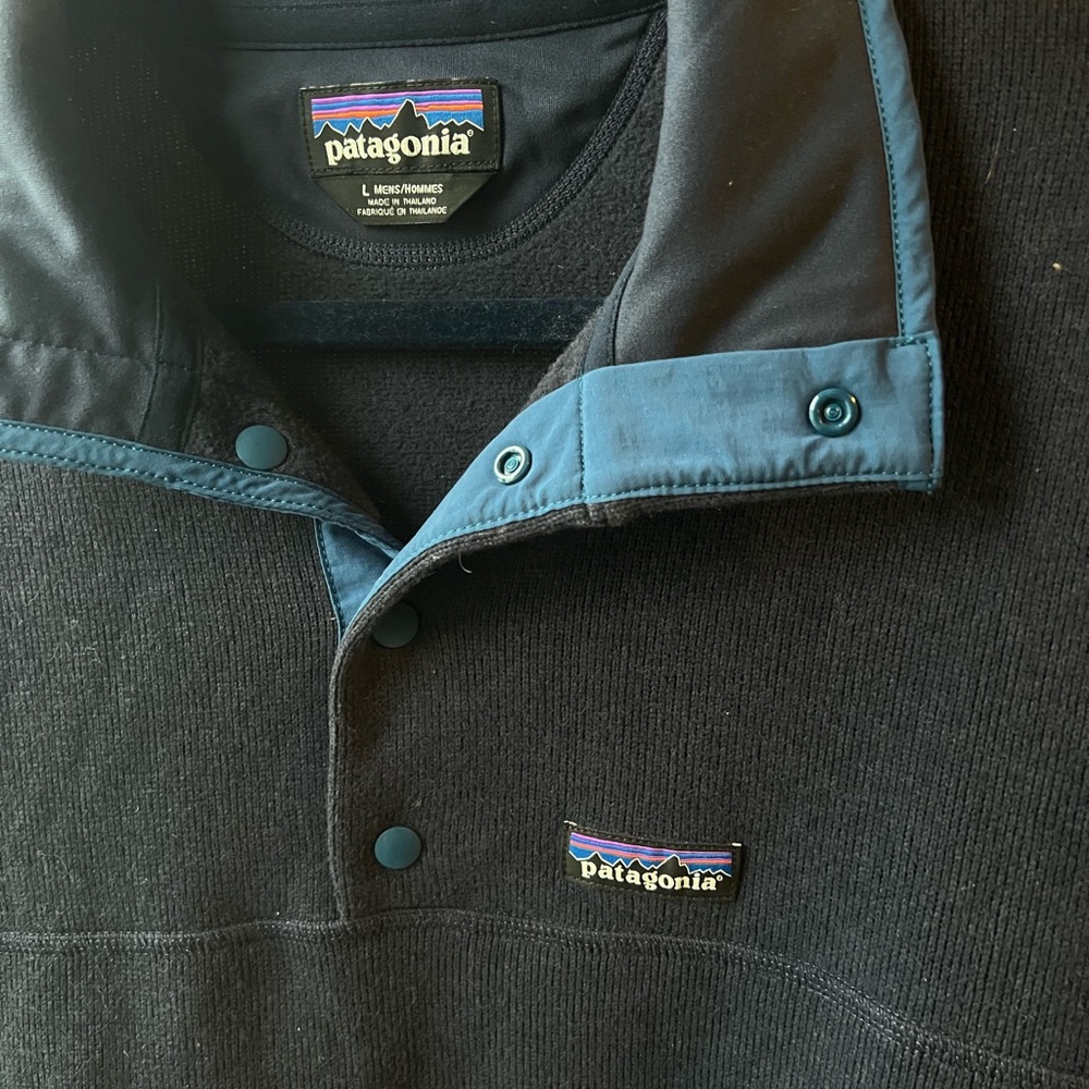COPY - Patagonia Men's Black and Blue Shirt